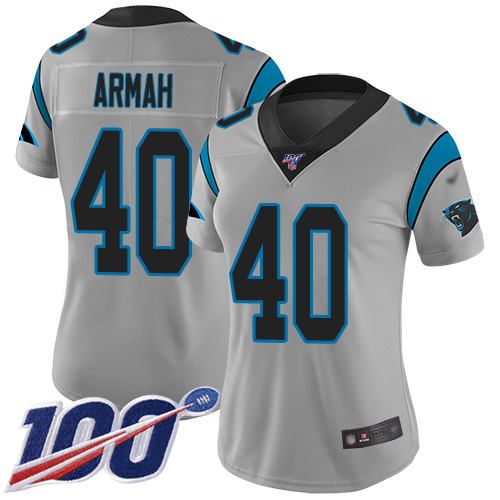 Carolina Panthers Limited Silver Women Alex Armah Jersey NFL Football 40 100th Season Inverted Legend